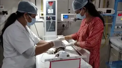 Infant Interred Living in India Struggles for Existence